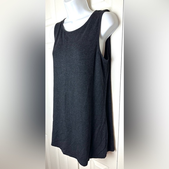 CAbi #3240 Recess Jersey Knit Tunic Top Blouse Shirt Charcoal Gray Scoop Neck - Picture 4 of 10